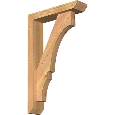 Ekena Millwork Balboa Slat Smooth Bracket w/ Offset Brace, Western Red Cedar, 3 1/2"W x 14"D x 22"H BKT0402X14X22BOA06SWR
